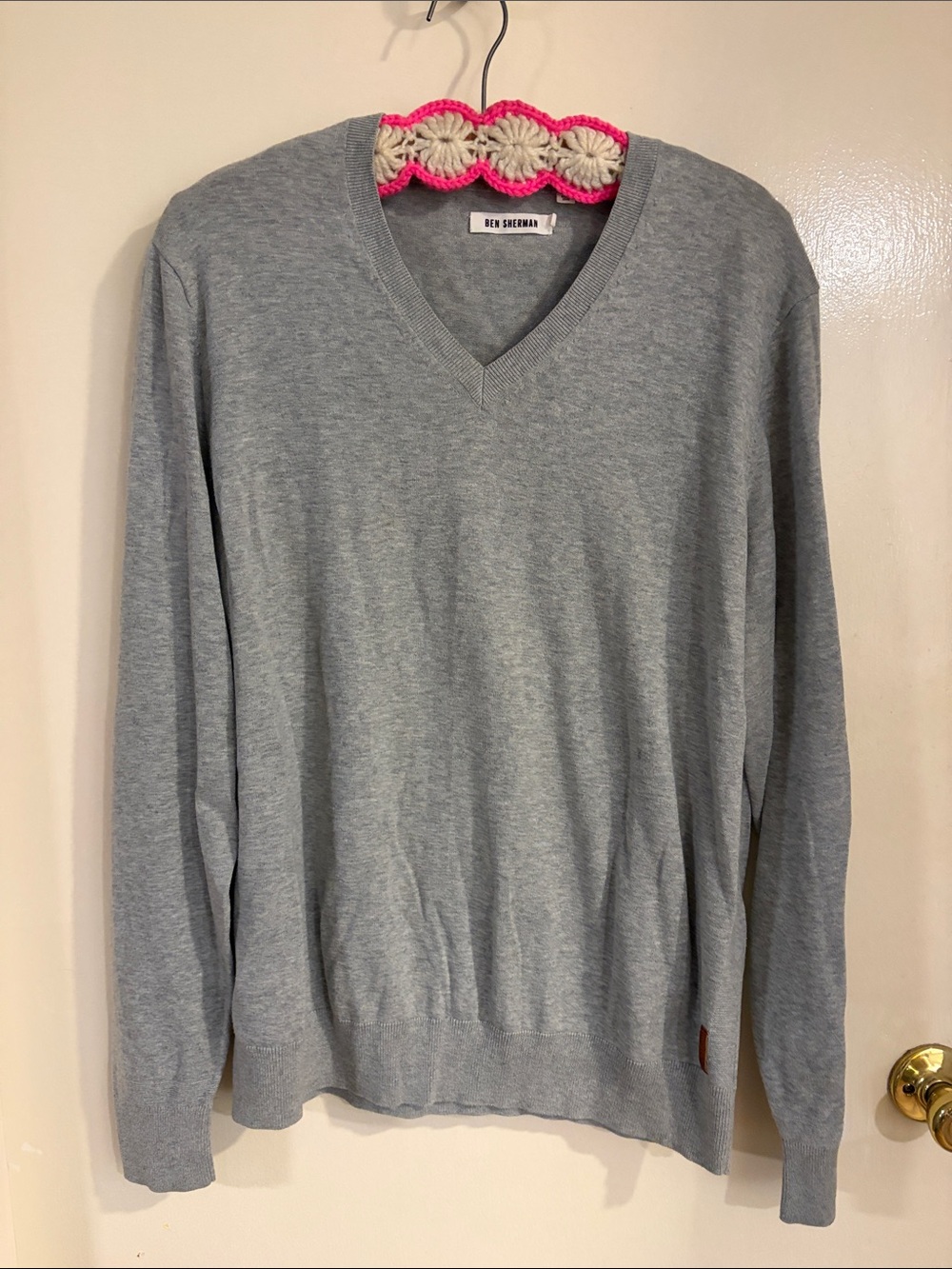 Ben Sherman Men's V-Neck Sweater - Heather Gray
